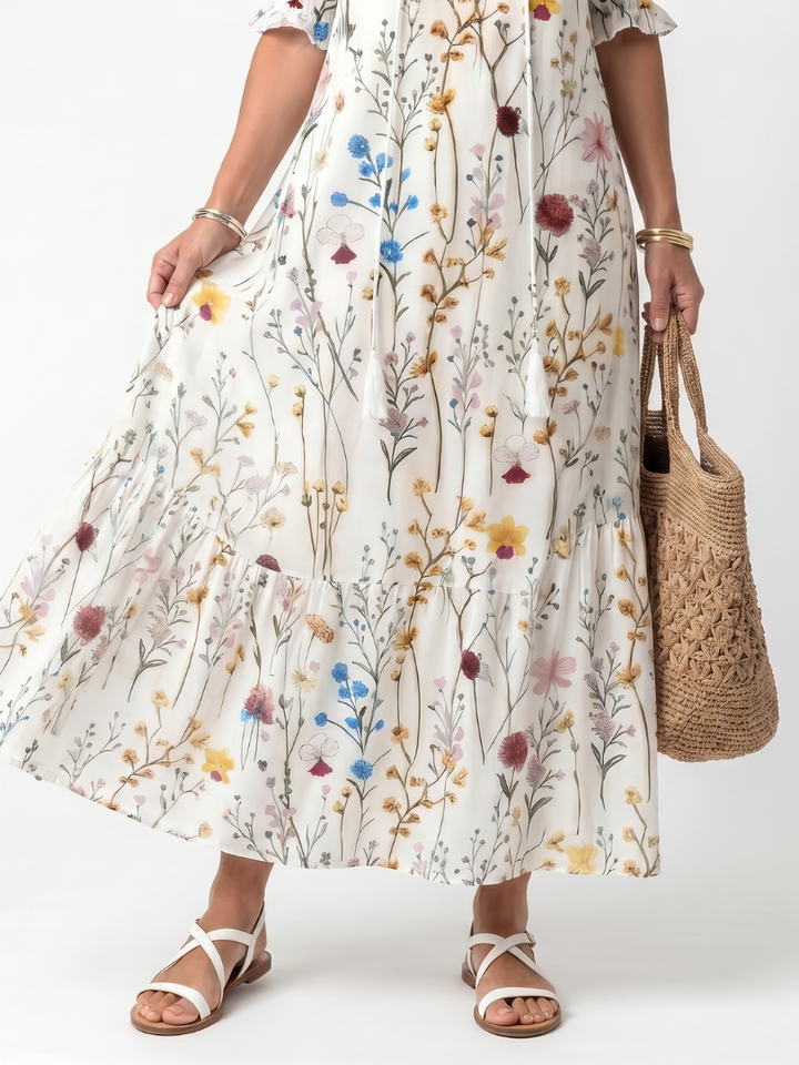 DELACROIX | Robe Midi Bohème à Pompons Nathalie