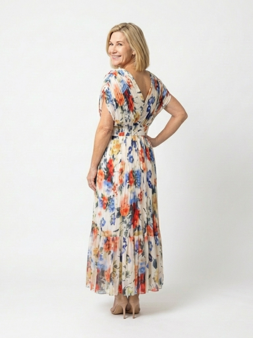 DELACROIX | Robe Midi Fleurie Plissée Savannah