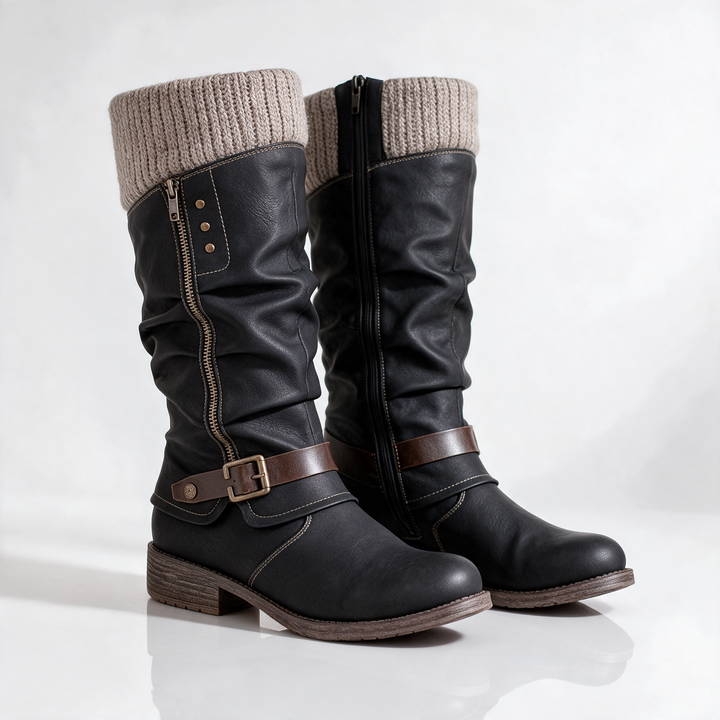 DELACROIX | Bottes Hautes à Revers Maille Christine