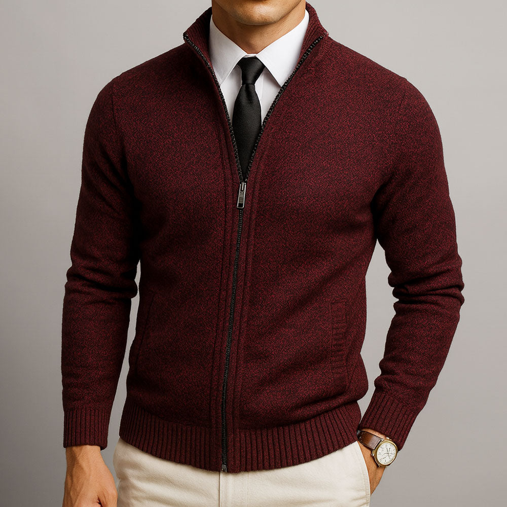 DELACROIX | Cardigan Zippé Col Montant Henri