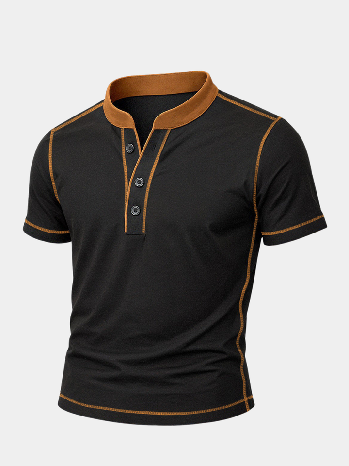 DELACROIX | CHEMISE HENLEY AVEC BORD EMBER