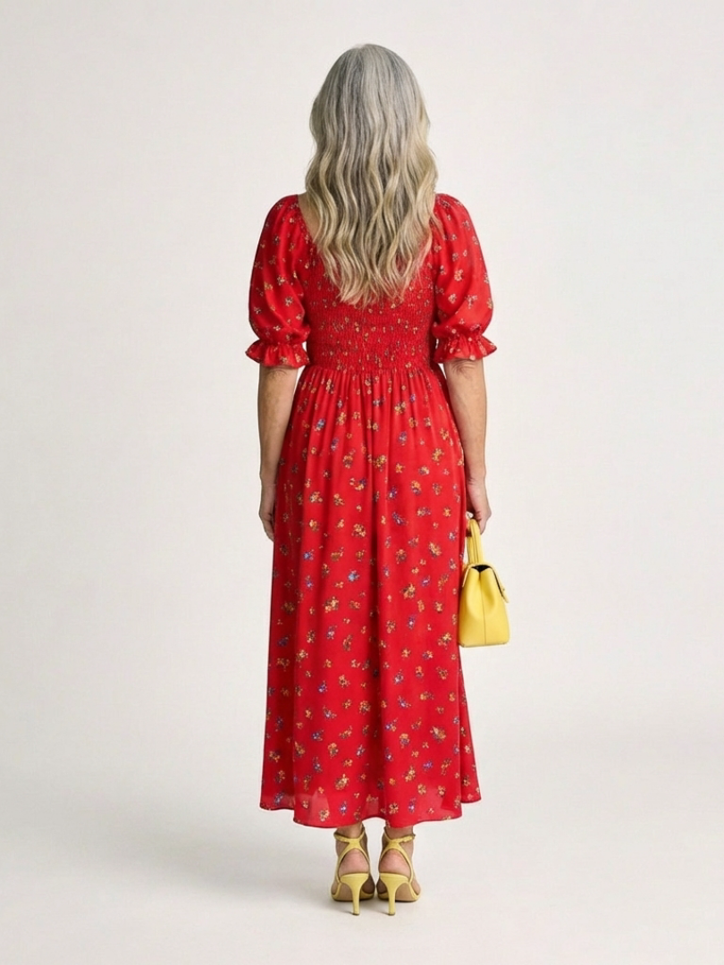 DLEACROIX | Robe Midi à Manches Bouffantes Delphine