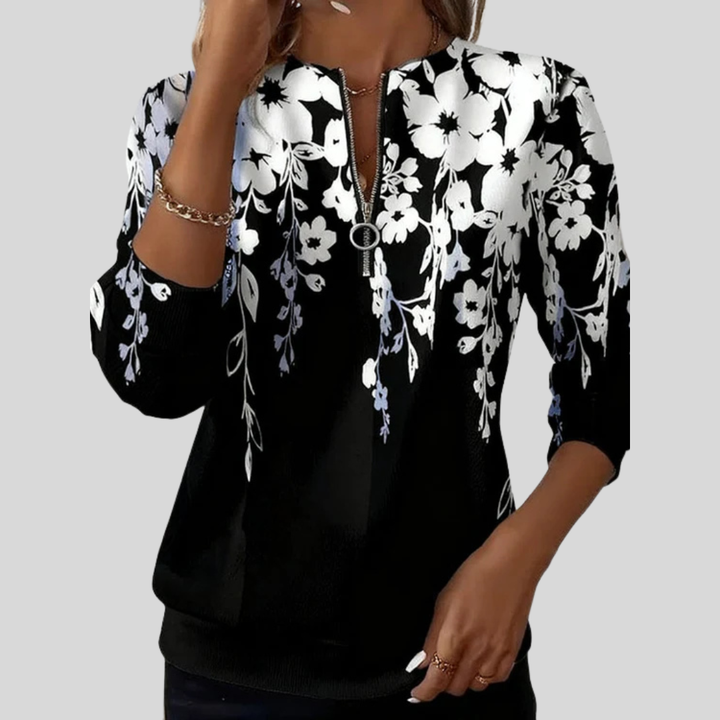 DELACROIX | Sweat Zippé Fleurs Graphiques pour Femme Aveline