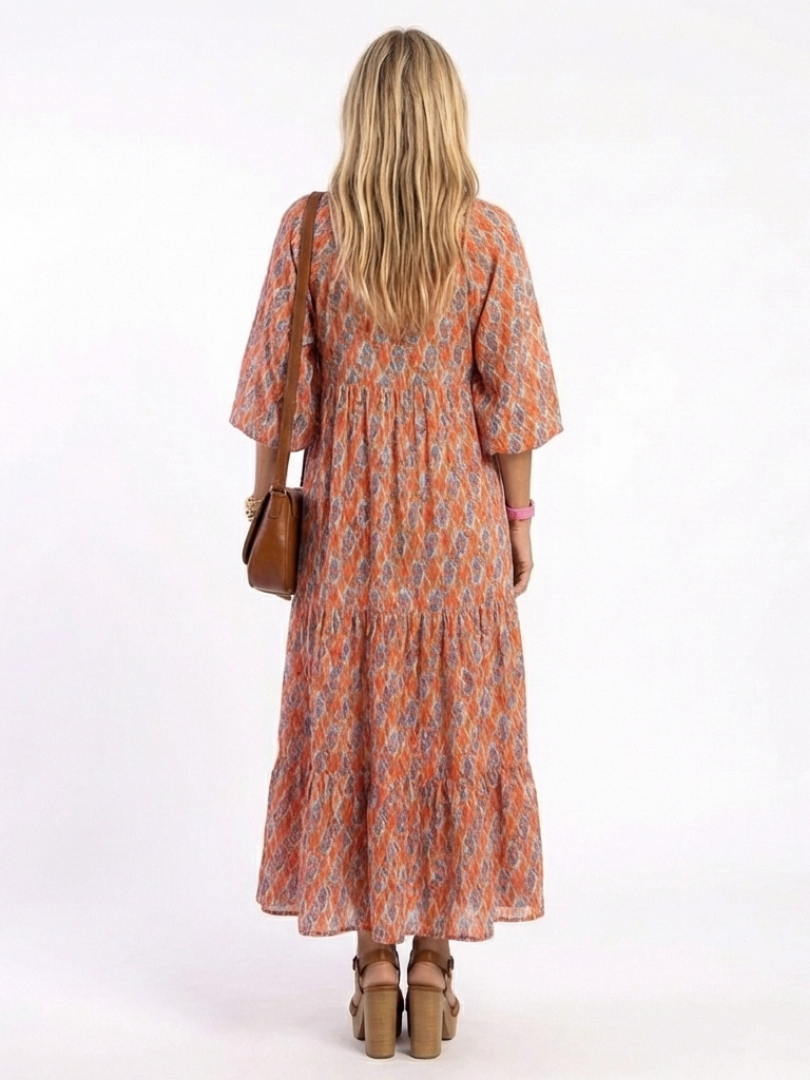 DELACROIX | Robe Midi à Imprimé Géométrique Amara