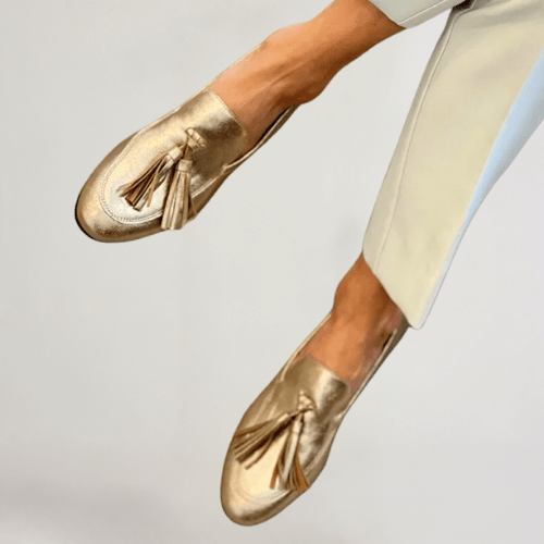 DELACROIX | Ballerines Dorées Souples Véronique