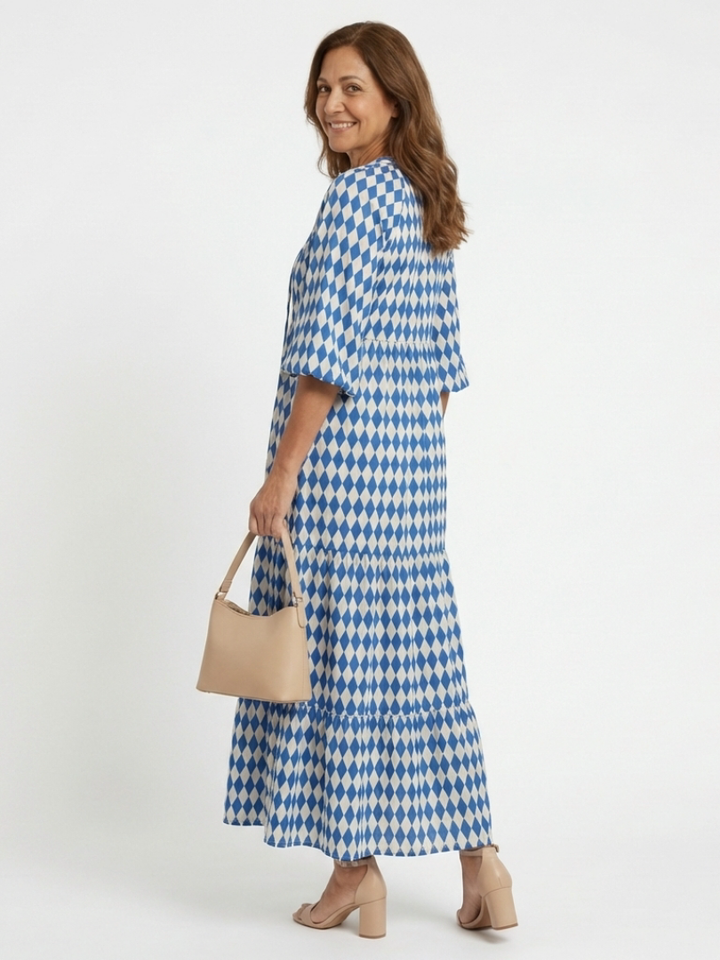 DELACROIX | Robe Midi à Imprimé Diamant Elodie