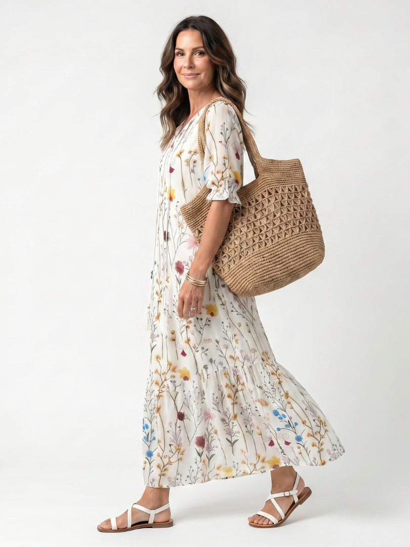 DELACROIX | Robe Midi Bohème à Pompons Nathalie