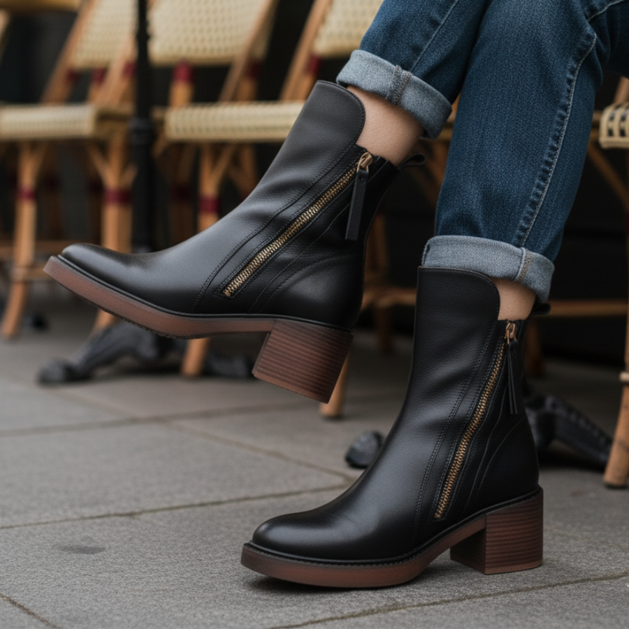 DELACROIX | Bottines Zippées Talon Confort Isabelle