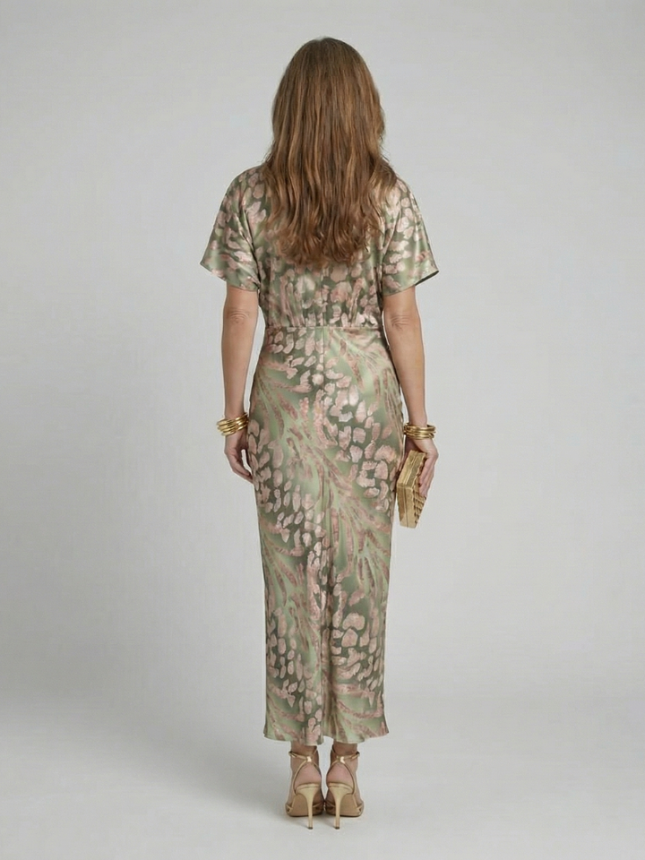 DELACROIX | Robe Midi à Imprimé Abstrait Coralie