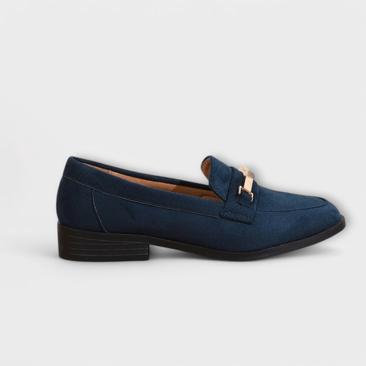 DELACROIX | Mocassins Daim Chaîne Dorée Nathalie
