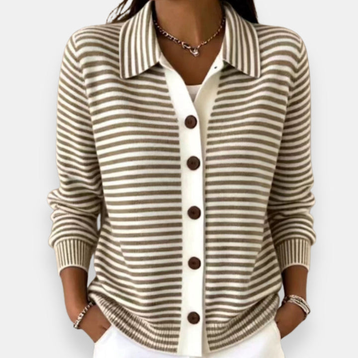 DELACROIX | Cardigan Rayé à Boutons Camille