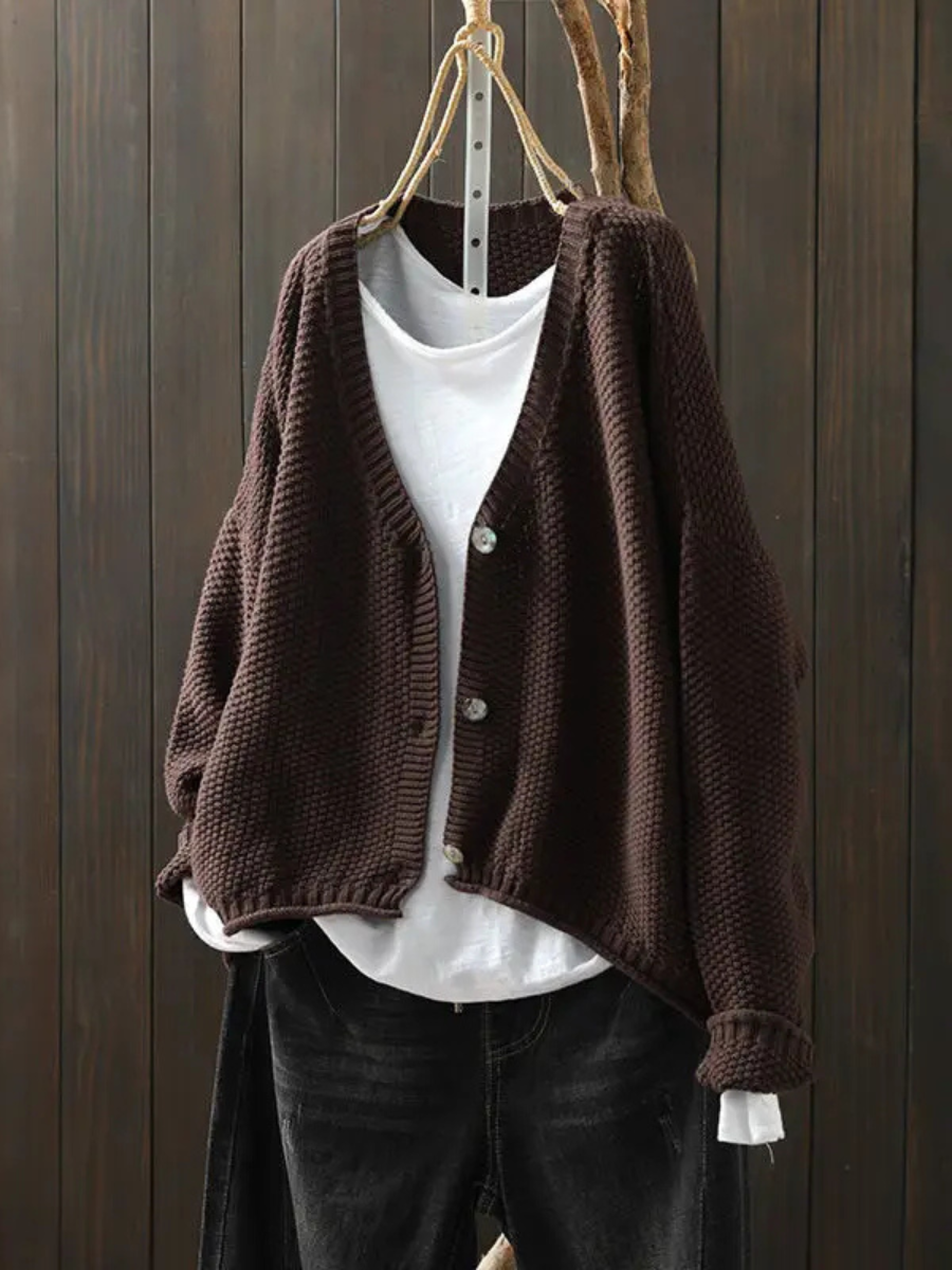 DELACROIX | Cardigan Maille Épaisse Col V Élina