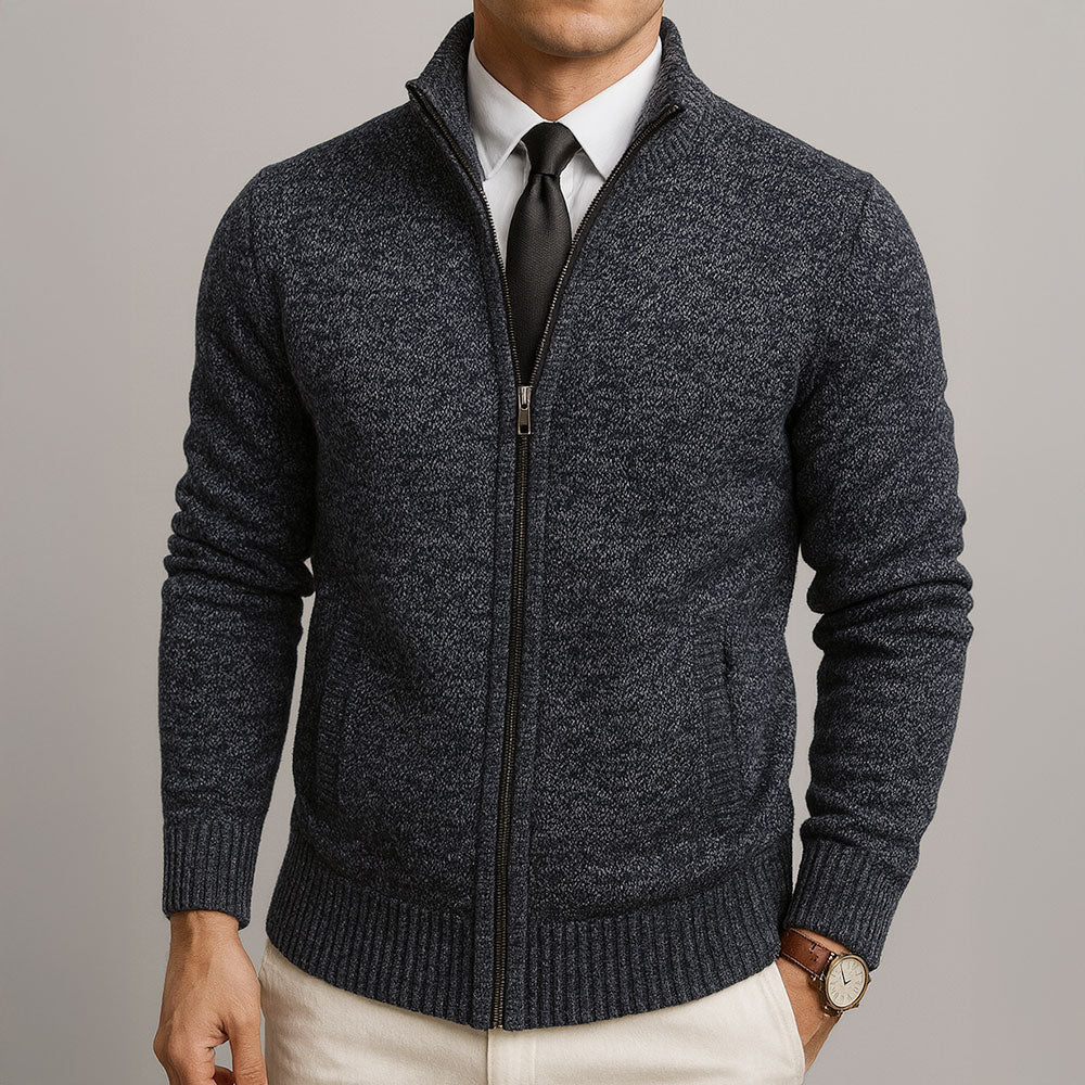 DELACROIX | Cardigan Zippé Col Montant Henri
