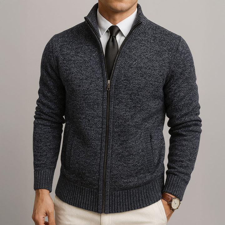 DELACROIX | Cardigan Zippé Col Montant Henri