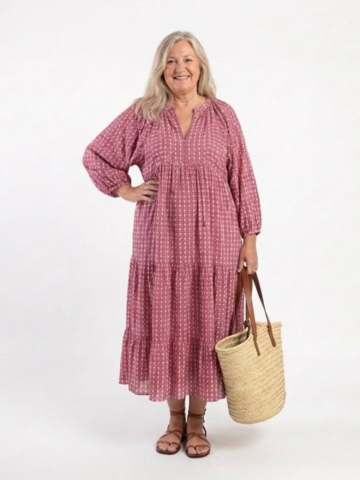 DELACROIX | Robe Midi à Imprimé Géométrique Arlette