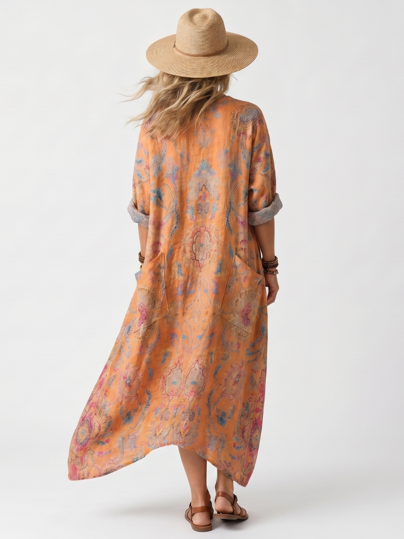 DELACROIX | Robe Midi Imprimée à Poches Sophie