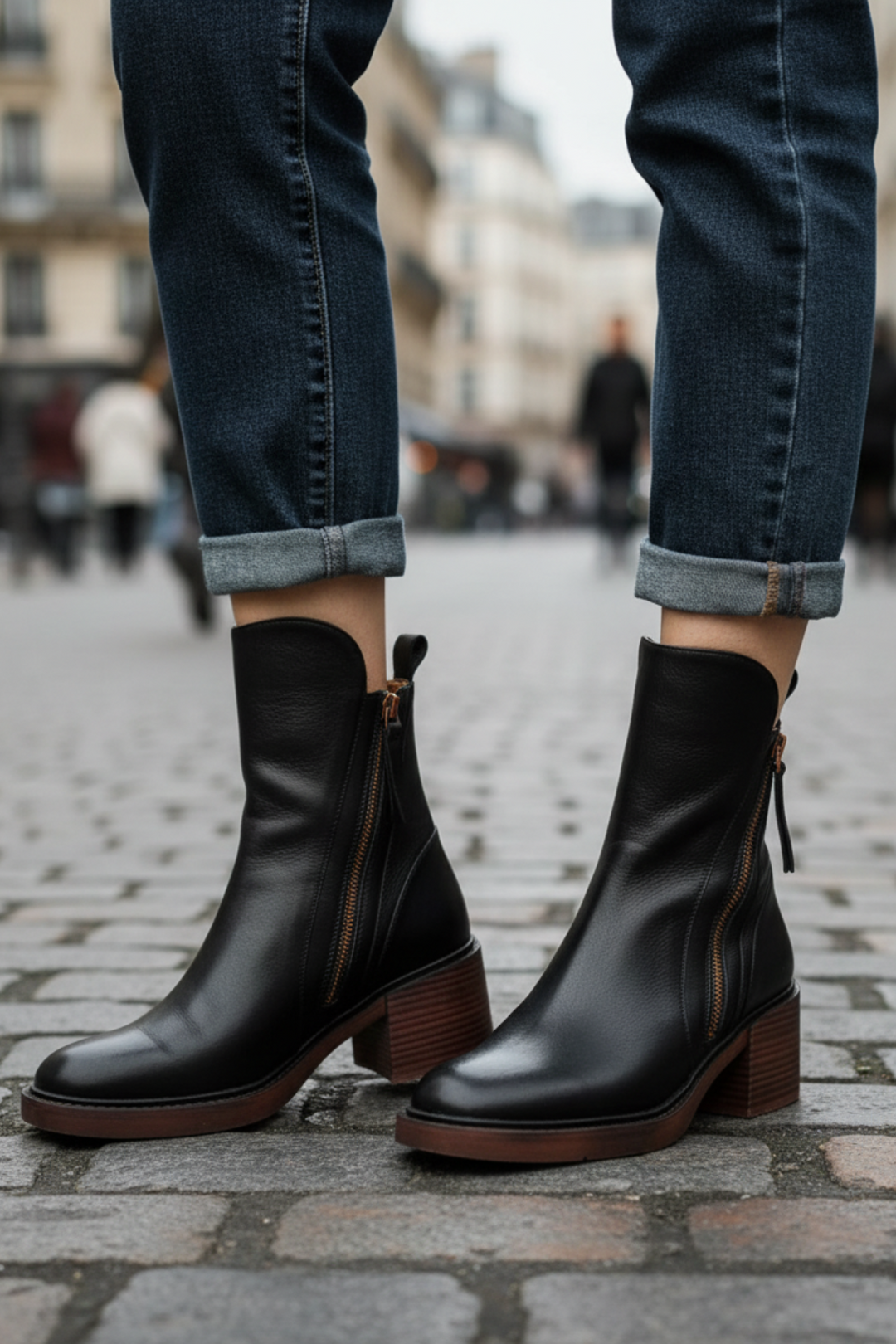 DELACROIX | Bottines Zippées Talon Confort Isabelle