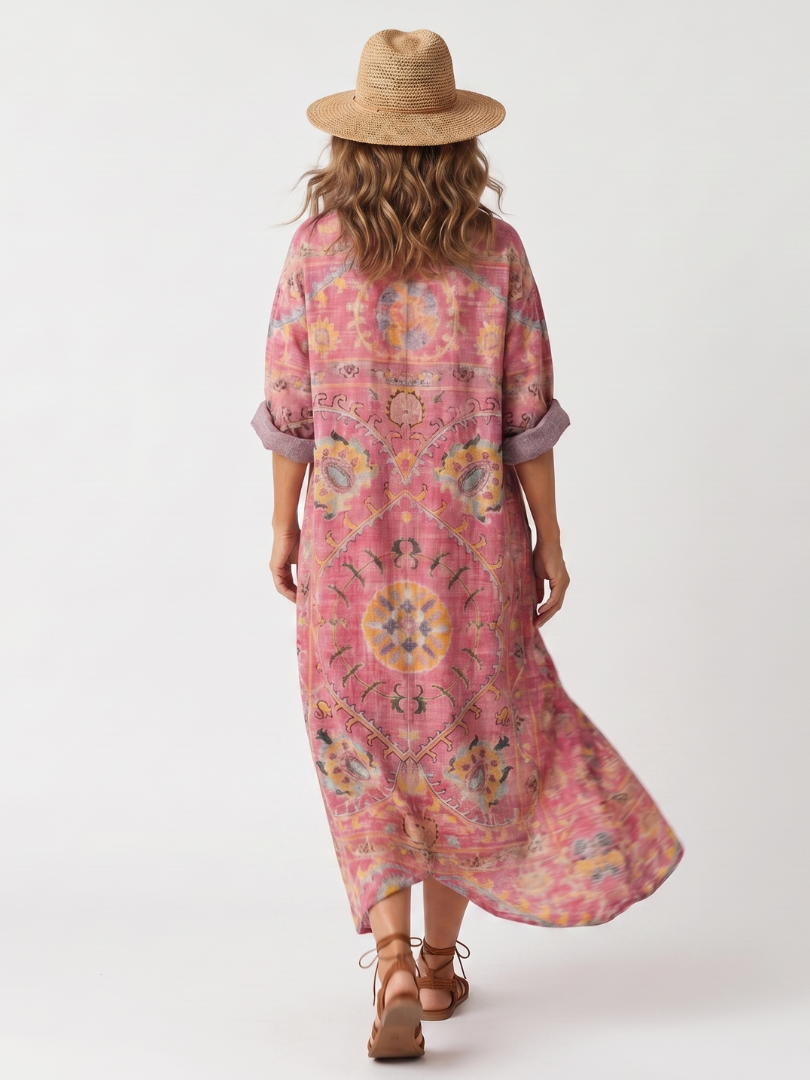 DELACROIX | Robe Midi Imprimée à Poches Margot