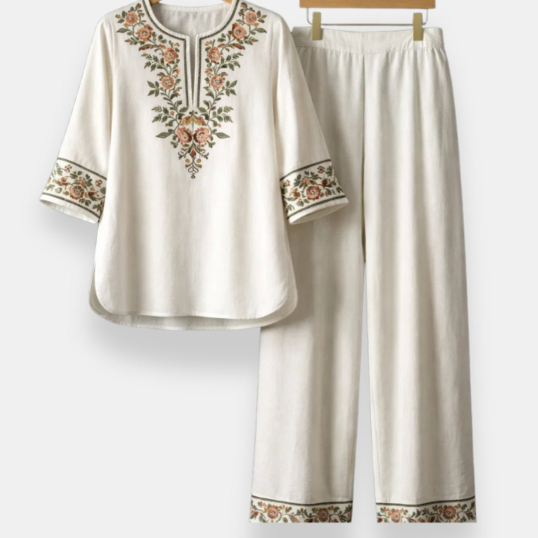 DELACROIX | Ensemble Tunique Brodée et Pantalon Sylvie