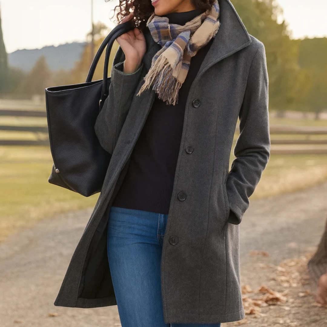 DELACROIX | Manteau Classique Boutonné Pauline