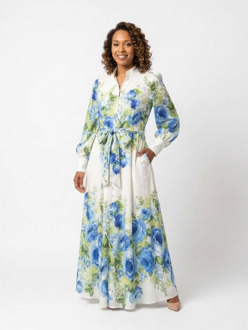 DELACROIX | Robe Maxi à Manches Longues à Fleurs Nora