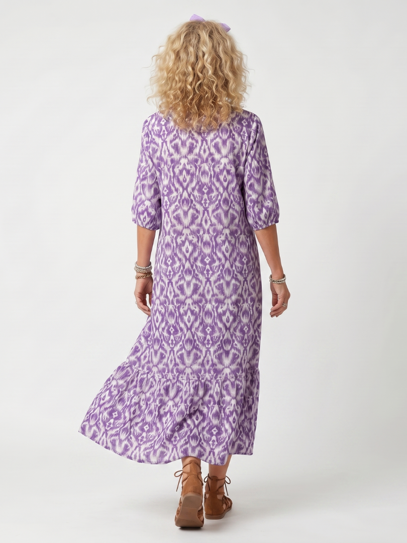DELACROIX | Robe Midi Imprimée à Pompons Brigitte