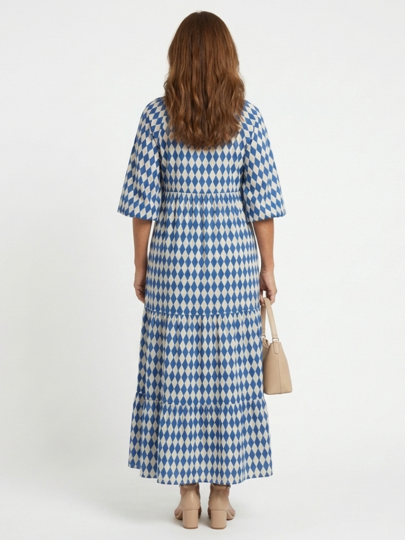 DELACROIX | Robe Midi à Imprimé Diamant Elodie