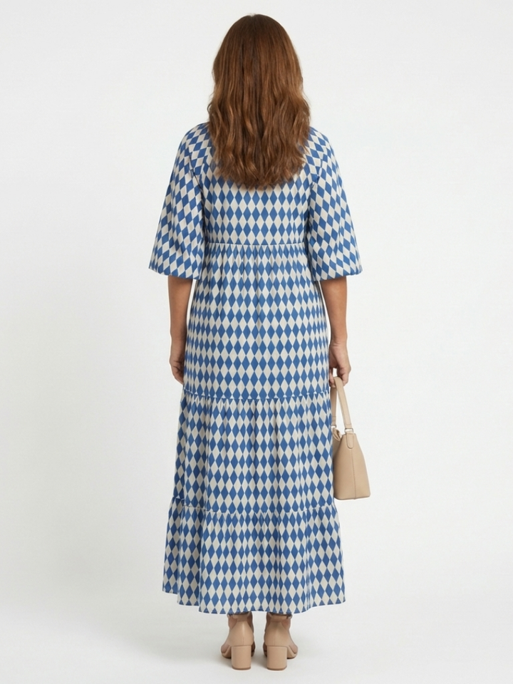 DELACROIX | Robe Midi à Imprimé Diamant Elodie