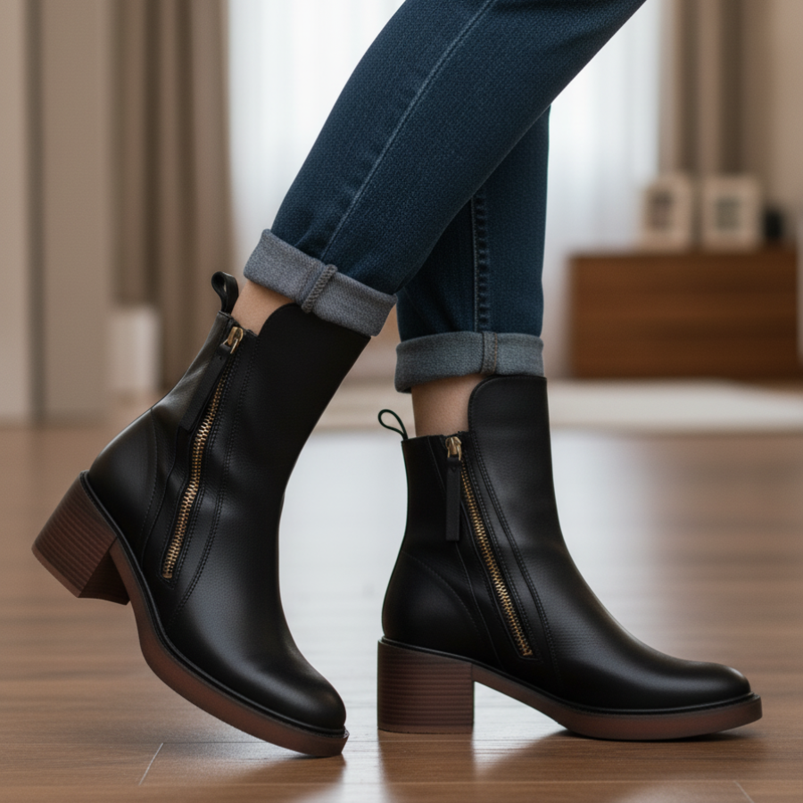 DELACROIX | Bottines Zippées Talon Confort Isabelle