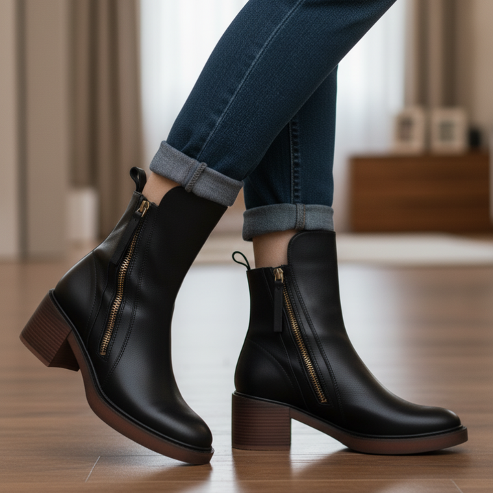 DELACROIX | Bottines Zippées Talon Confort Isabelle