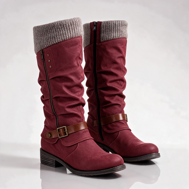 DELACROIX | Bottes Hautes à Revers Maille Christine
