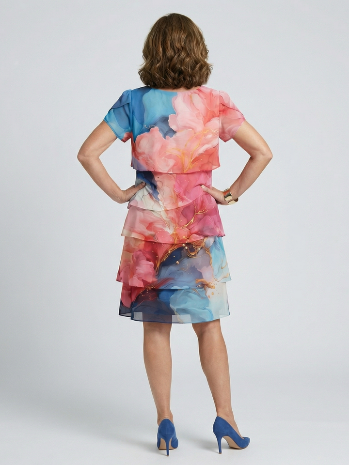 DELACROIX | Robe longueur genou en marbre élégant Mira