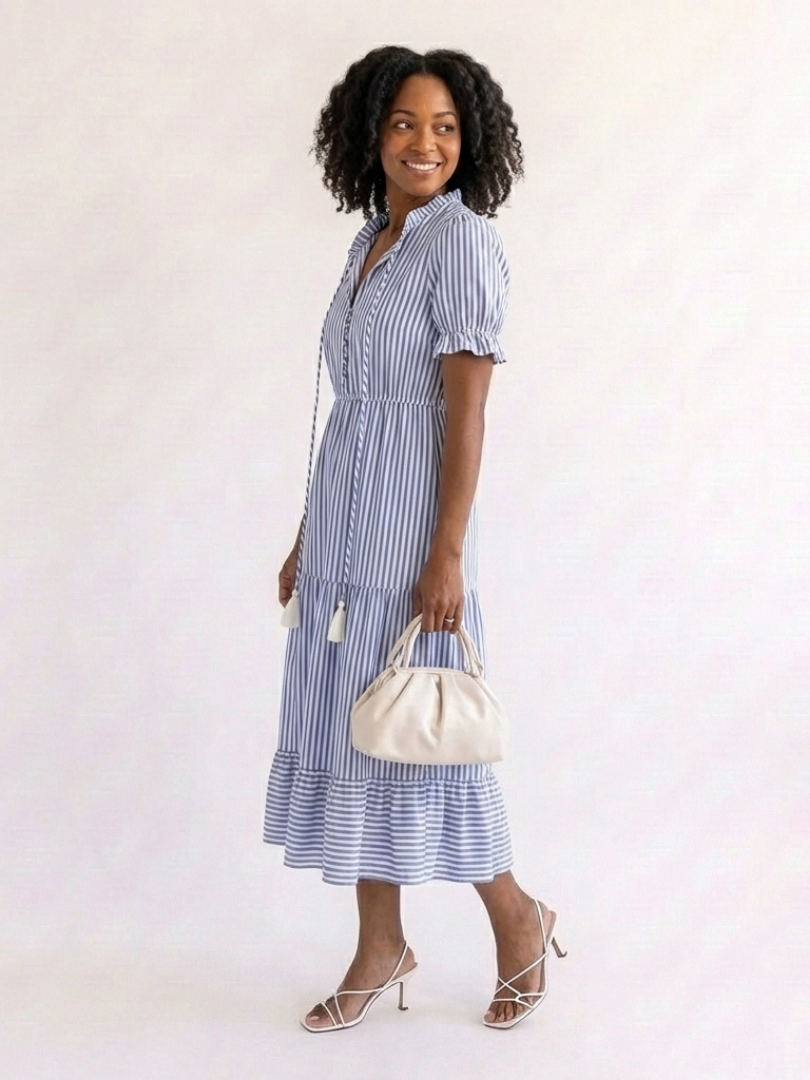 DELACROIX | Robe midi à manches courtes Dakato