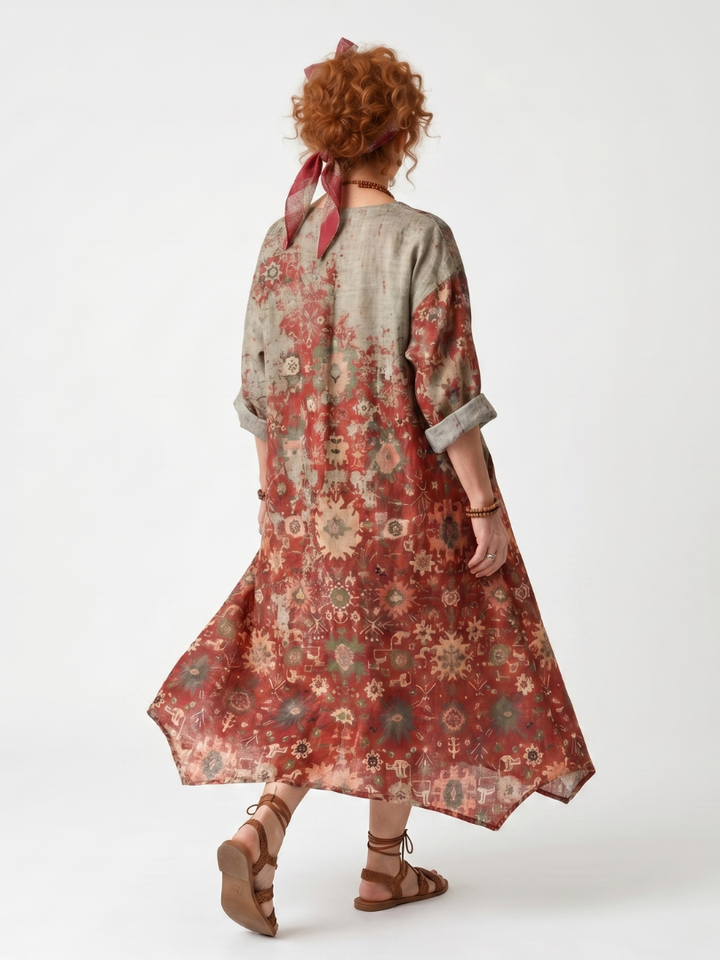DELACROIX | Robe Midi Imprimée à Poches Sylvie
