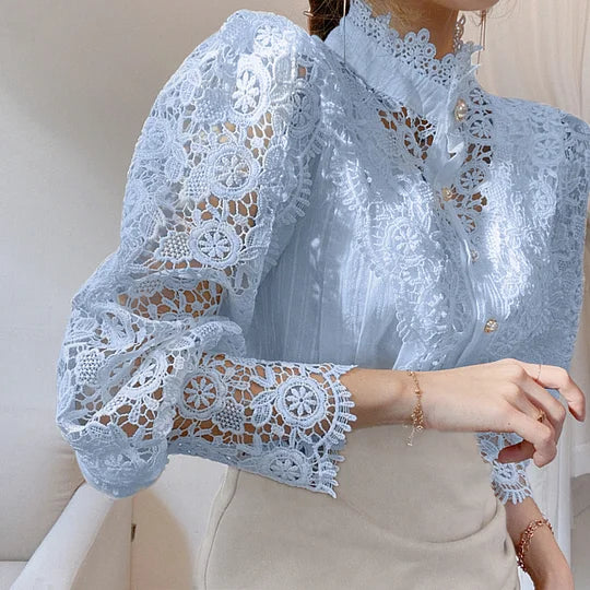 DELACROIX | Chemise à manches longues avec dentelle et détails Tove