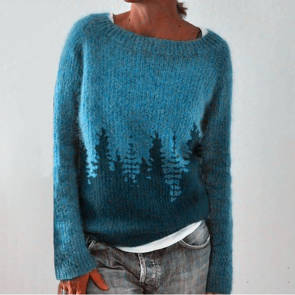 DELACROIX | Pull Maille Motif Forêt Brigitte