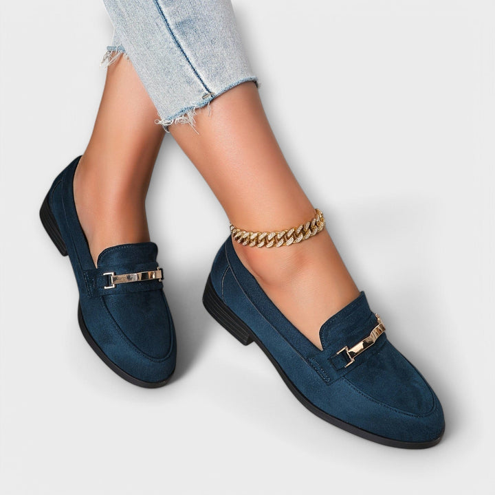 DELACROIX | Mocassins Daim Chaîne Dorée Nathalie