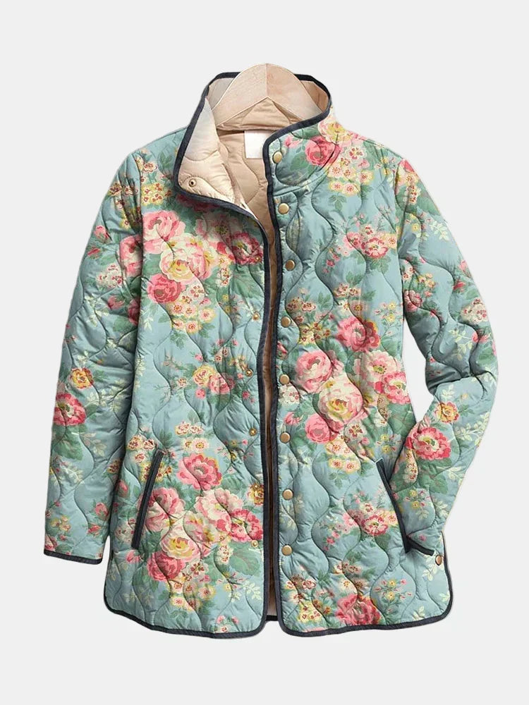 DELACROIX | Veste Matelassée Roses Céladon Mathilde