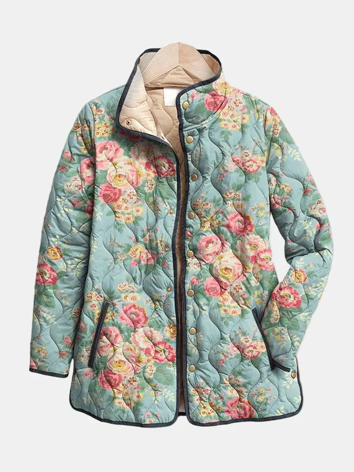 DELACROIX | Veste Matelassée Roses Céladon Mathilde
