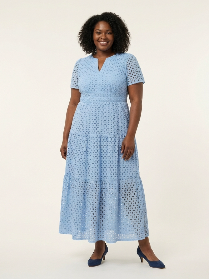 DELACROIX | Robe midi à manches courtes Brielle