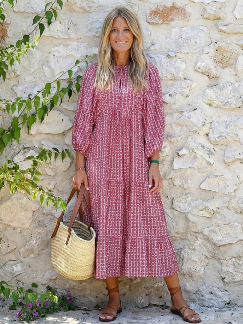 DELACROIX | Robe Midi à Imprimé Géométrique Arlette