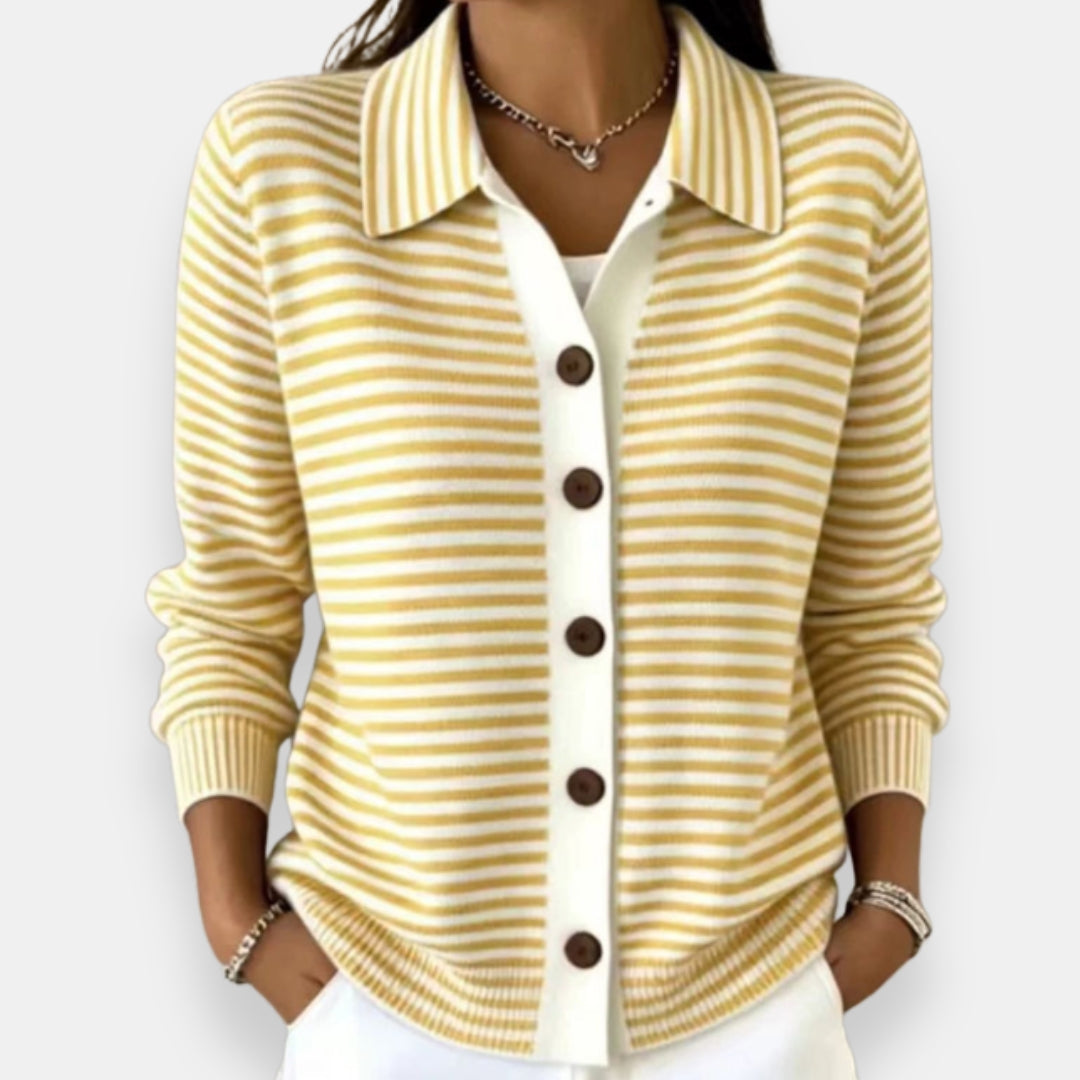 DELACROIX | Cardigan Rayé à Boutons Camille