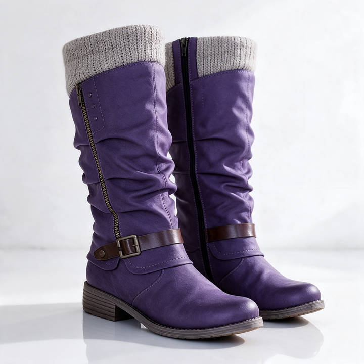 DELACROIX | Bottes Hautes à Revers Maille Christine