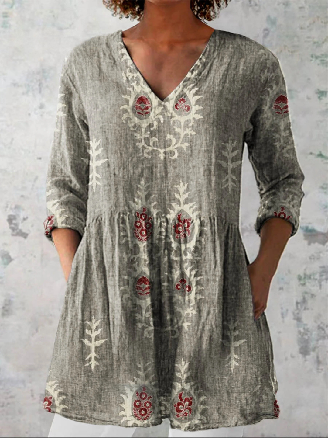 DELACROIX | Blouse Longue Col V Fluide Aveline