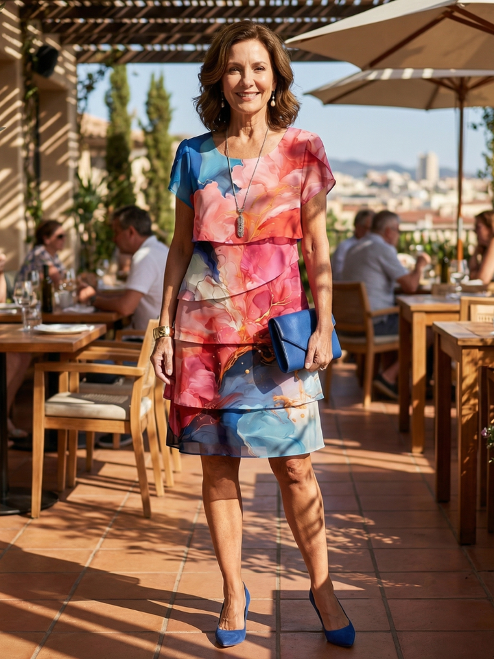DELACROIX | Robe longueur genou en marbre élégant Mira