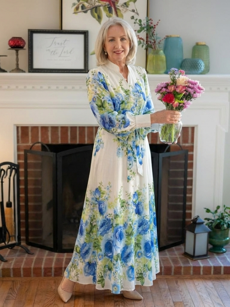 DELACROIX | Robe Maxi à Manches Longues à Fleurs Nora