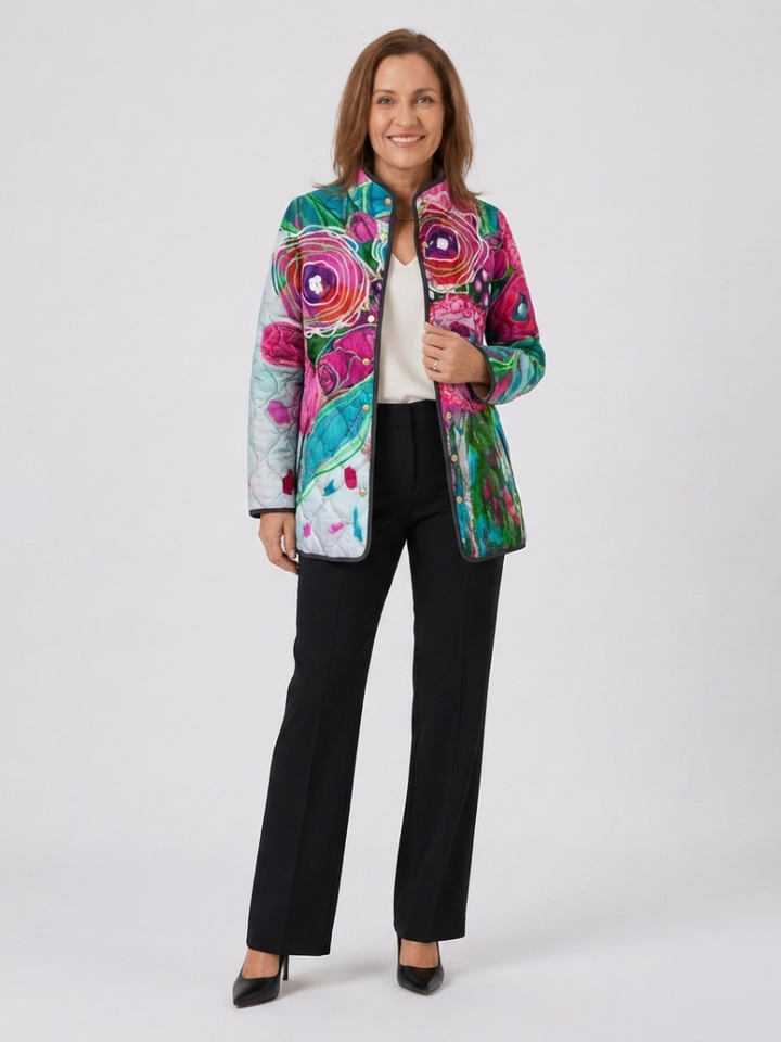 DELACROIX | Veste Matelassée Aquarelle Florale Lucie