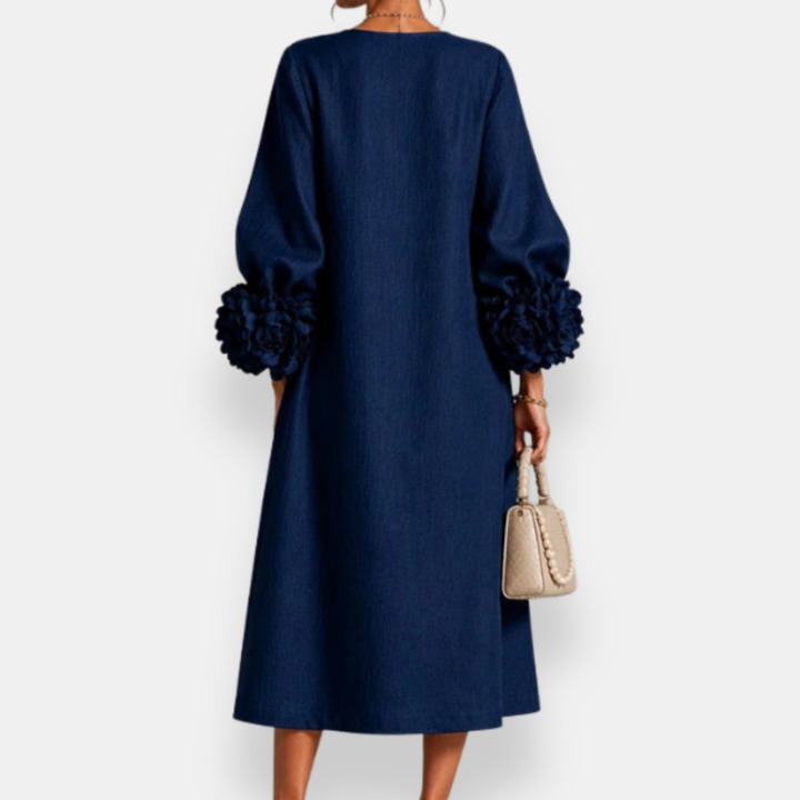 DELACROIX | Robe Midi Manches Fleuries Charlotte