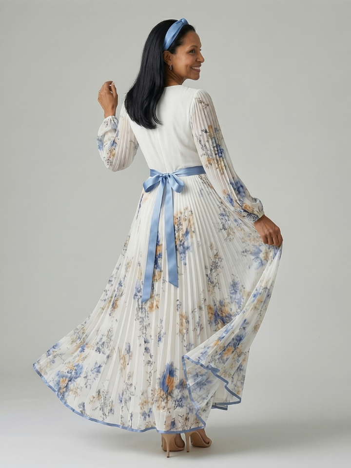 DELACROIX | Robe Midi Plissée à Enveloppe Rielle