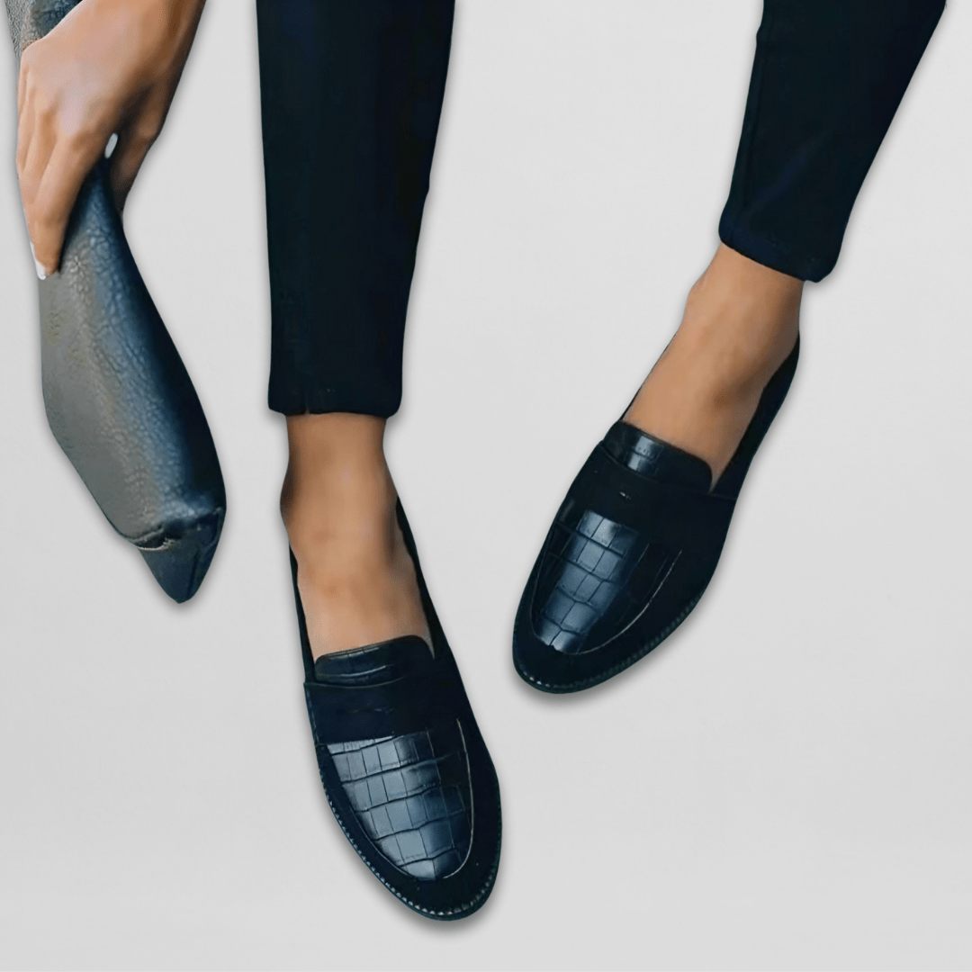 DELACROIX | Mocassins Façon Croco Aveline